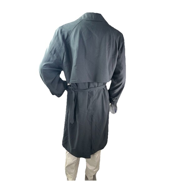 STAFFORD Men 42R Raincoat Travel Black Trenchcoat Jacket Removable Liner - Picture 6 of 15